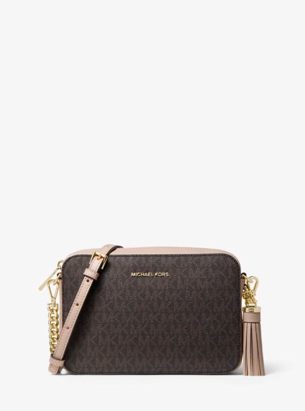 Damske Spojková Taška Michael Kors Ginny Medium Logo Ruzove - Kabelky Michael Kors Slevy | JQRIL-4296